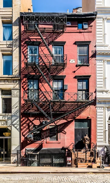 New York Usa Oct 2017 Järnbrandstege Fasaden Ett Gammalt Historiskt — Stockfoto