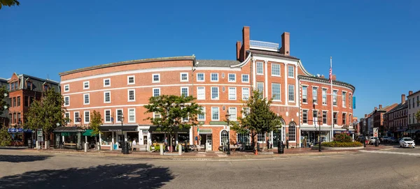 Portsmouth Сша Sep 2017 Стара Історична Вулиця Цегляними Будівлями Державна — стокове фото
