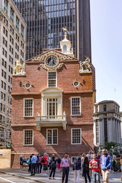 美国波士顿 2017年Sep 旧州府 它不仅是马萨诸塞州政府所在地的州府 后来也是波士顿市政厅 — 图库照片