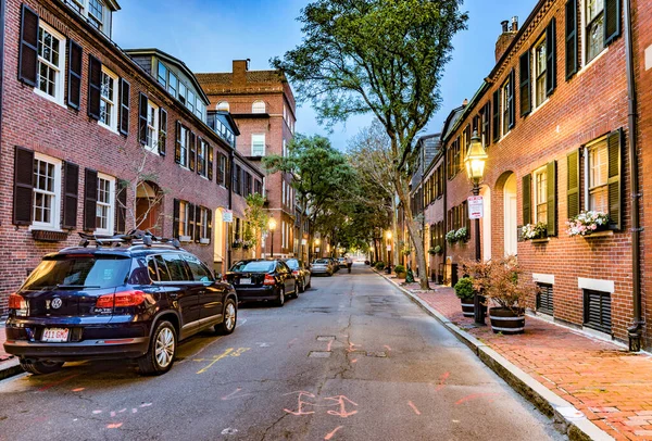 Boston Usa Września 2017 Stara Dzielnica Bostonu Piętrami Domów Rodzinnych — Zdjęcie stockowe