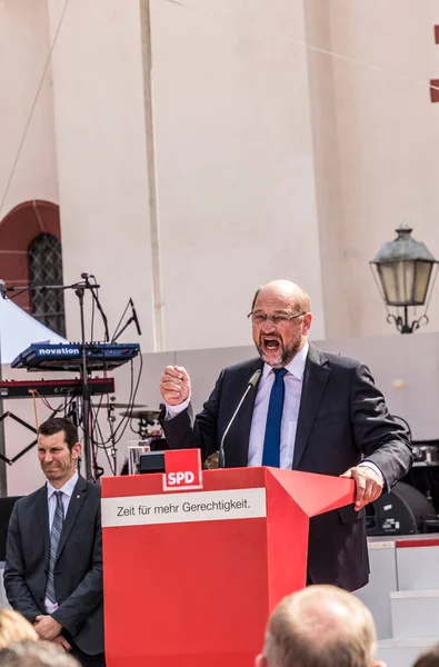 Frankfurt Tyskland Aug 2017 Kandidat För Tysk Avbokning Martin Schulz — Stockfoto