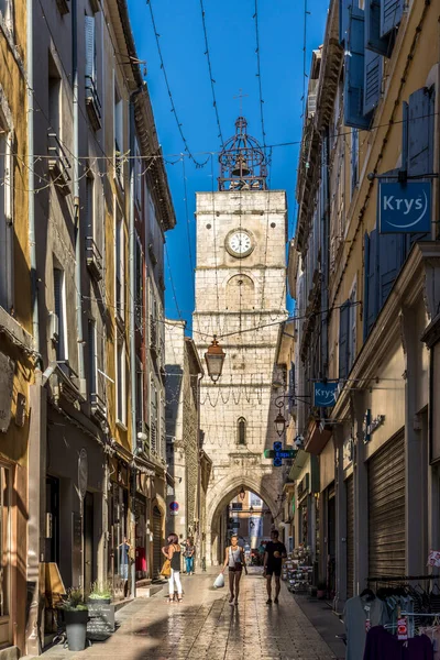 Apt Francie Aug 2017 Lidé Navštíví Hodinovou Věž Staré Město — Stock fotografie