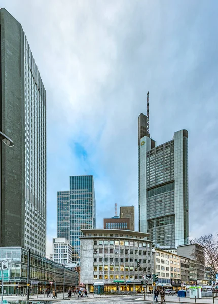 Frankfurt Γερμανια Ιαν 2017 Θέα Στο Κέντρο Της Πόλης Προς — Φωτογραφία Αρχείου