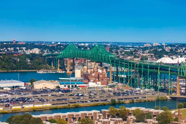 ボストン 9月13 2017 古い橋で米国ボストンの港エリアの航空 — ストック写真