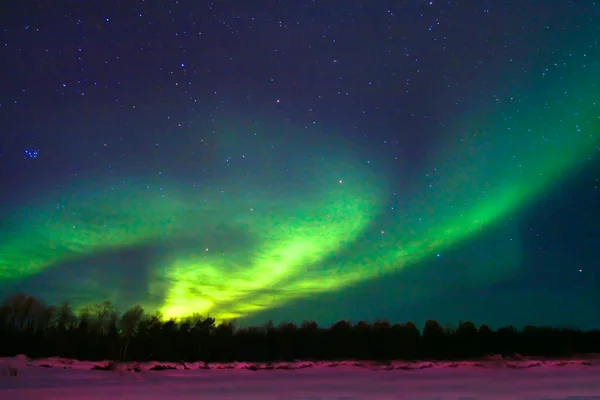 Kaamanen フィンランドの近く北極光 オーロラ — ストック写真