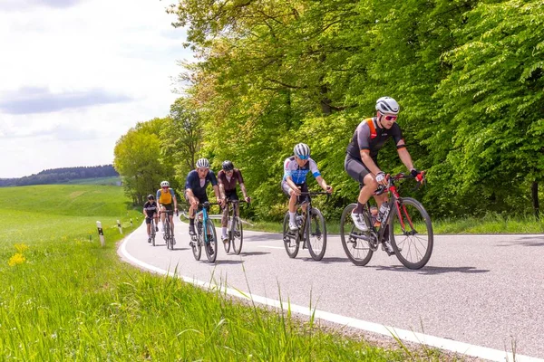 Франкфурт Германия Мая 2022 Года Группа Велосипедистов Проводит Забег Красивом — стоковое фото