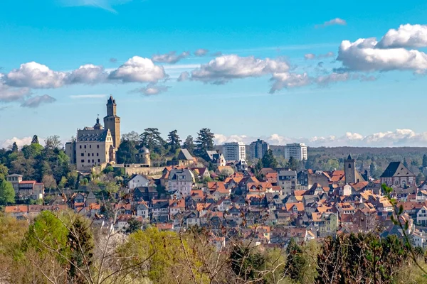 Vista Panorámica Histórica Ciudad Kronberg Con Castillo Alemania — Foto de Stock