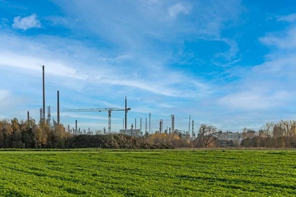 Skyline Del Complejo Industrial Frankfurt Hoechst Alemania — Foto de Stock
