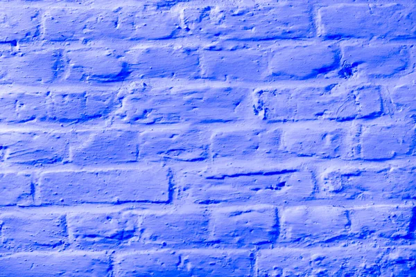 Patrón Armónico Pared Ladrillo Pintado Azul —  Fotos de Stock