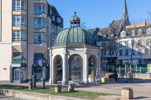 Wiesbaden Germany February 2021 Historic Building Joining Natural Hot Source — Stock Photo, Image