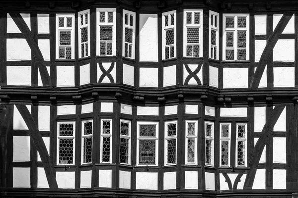 Elewacja Domu Muru Pruskiego Alsfeld Jako Historyczne Tło Vintage — Zdjęcie stockowe