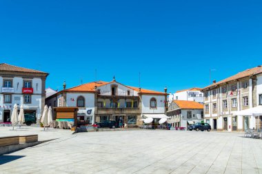 Guarda, Portugal, - March 22, 2022: Old town square in Guarda town in Portugal.