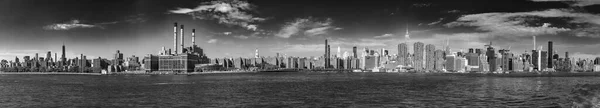美国纽约 2017年10月6日 纽约全景 哈德逊河黑白相间 — 图库照片