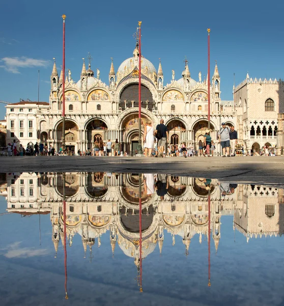 Venedig Italien Juli 2021 Spegling Katedralen San Marco San Marco — Stockfoto