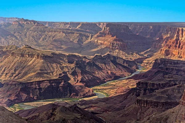 Grand Canyon Lever Soleil Avec Rivière Colorado — Photo