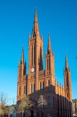 scenic view to Marktkirche - market church - in Wiesbaden, Hesse, Germany