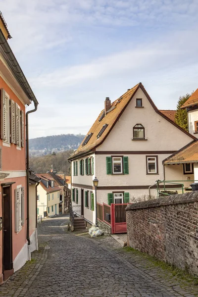 facade of medieval houses in the town of Kronberg, Germany
