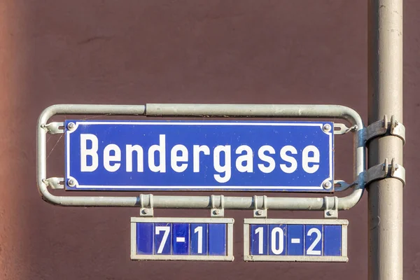 Street Sign Bemdergasse Engl Road Bender Frankfurt Germany — Stock Photo, Image
