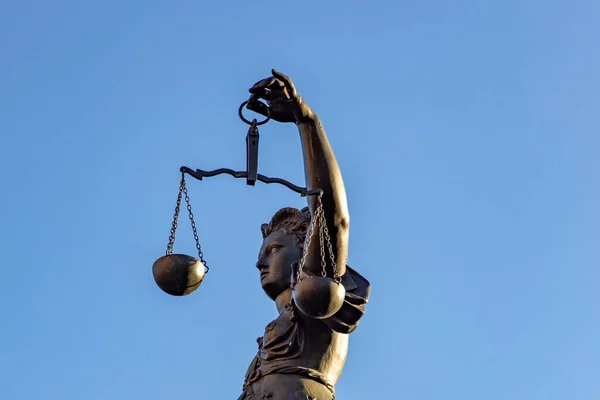 Statua Della Giustizia Justitia Francoforte Germania — Foto Stock
