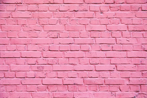 Vzor Staré Cihlové Zdi Malované Růžové Barvě — Stock fotografie