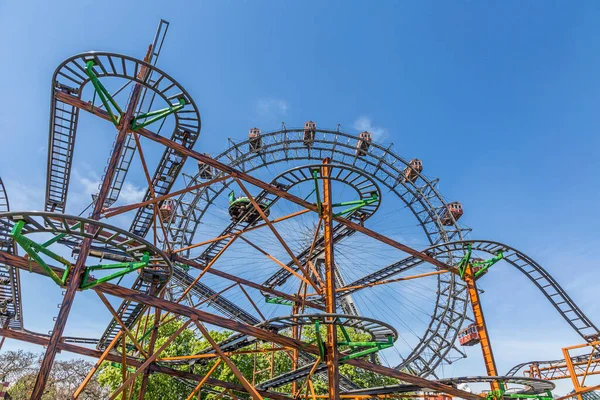 Uitzicht Wiener Riesenrad Prater Van Buiten Het Park Het Grote — Stockfoto