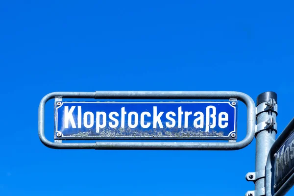Streetname Klopstockstrasse Engl Street Klopstock Wiesbaden Germany — Stock Photo, Image