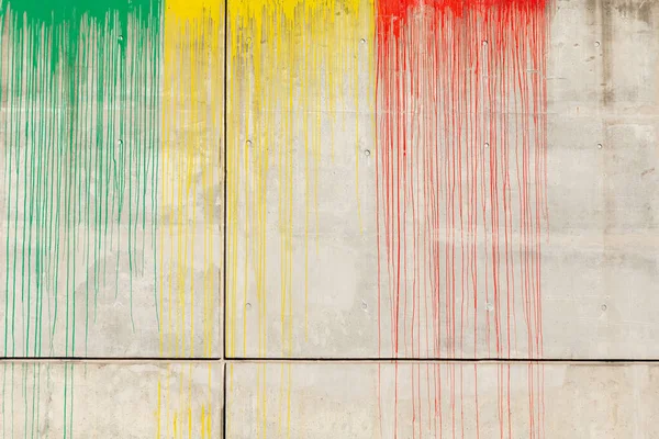 Μοτίβο Του Ρέοντος Χρώματος Ένα Τσιμεντένιο Τοίχο — Φωτογραφία Αρχείου