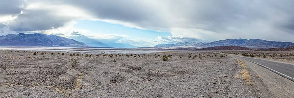 Panorama Van Dood Vallei Woestijn Met Spectaculaire Hemel — Stockfoto