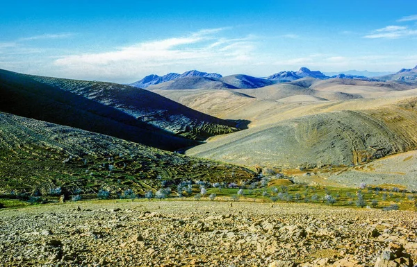 Paisaje Las Montañas Del Atlas Atardecer Marocco — Foto de Stock