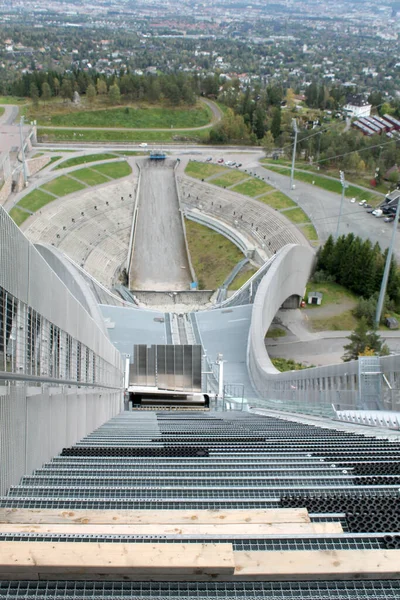 Vista Desde Las Escaleras Holmenkollen Desde Parte Superior Hasta Pueblo —  Fotos de Stock