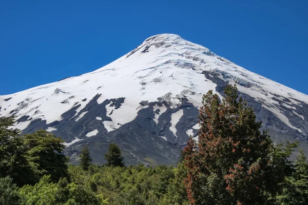Wulkan Osorno Nad Jeziorem Llanquihue Niedaleko Puerto Varas Południowym Chile — Zdjęcie stockowe