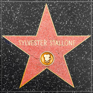Los Angeles, ABD - 5 Mart 2019: Sylvester Stallone için Hollywood Şöhret Yolu 'nda Star' a yakın çekim.