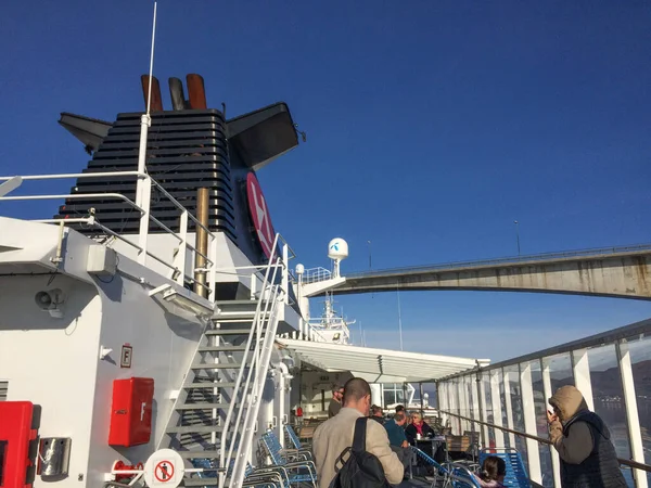 Oslo Norwegia Września 2017 Statek Wycieczkowy Firmy Hurtigrouten Gotowy Rejsu — Zdjęcie stockowe