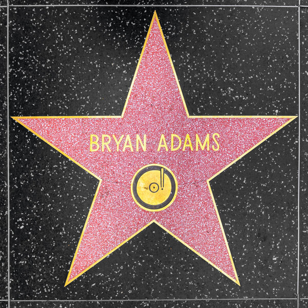 Los Angeles, USA - March  5, 2019: closeup of Star on the Hollywood Walk of Fame for Brian Adams.
