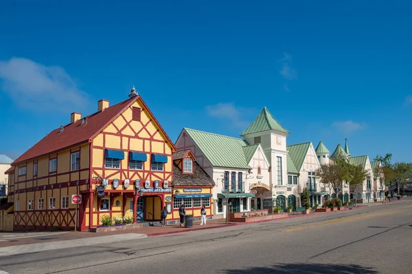 索尔旺 加利福尼亚州 乌萨市 2019年4月22日 圣塔芭芭拉县圣伊内兹谷 索尔旺历史城区的老主要街道 丹麦乡村是受欢迎的旅游胜地 — 图库照片