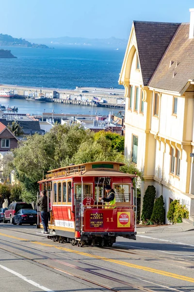 2019年4月30日 美国旧金山 缆车Powell 旧金山山区市场街 Market Street — 图库照片