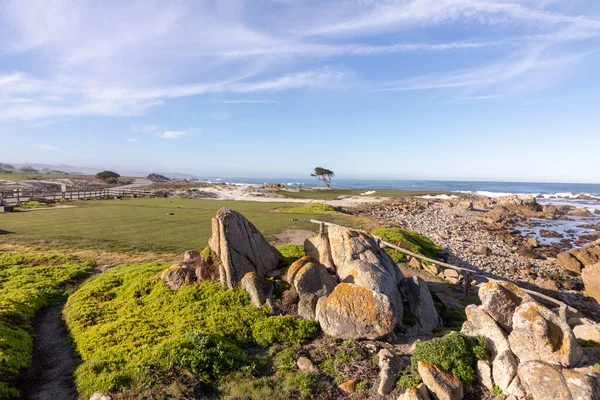 Schilderachtige Golfbaan Aan Stille Oceaan Kust Pebble Beach Verenigde Staten — Stockfoto