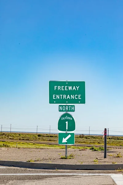 Motorvägsinfartsskylt Kalifornien Norr Cabrillo Highway Kalifornien Usa — Stockfoto