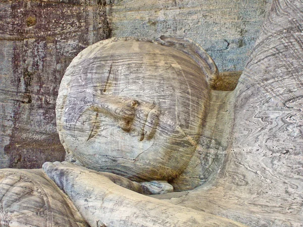 Buddha Moribundo Gal Vihara Antiga Capital Polonnaruwa Sri Lanka — Fotografia de Stock