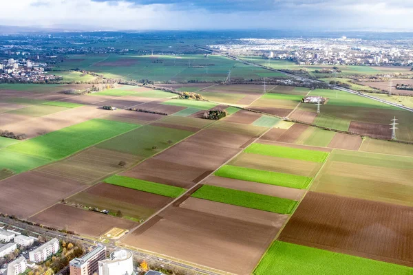 Med Utsikt Över Jordbrukslandskapet Hessen Nära Riksväg Rhein Main Området — Stockfoto