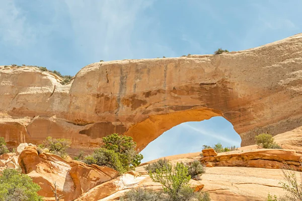 Schilderachtige Wilson Arch Een Semi Woestijn Landschap Moab Utah — Stockfoto