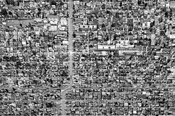 Aerial View Los Angeles City Houses Streets Rectangular Pattern — Stock Photo, Image
