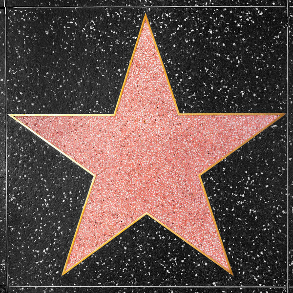 Los ANgeles, USA - March 5, 2019: closeup of the empty Star on the Hollywood Walk of Fame.