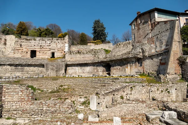 Altes Historisches Römisches Theater Von Brescia Italien — Stockfoto