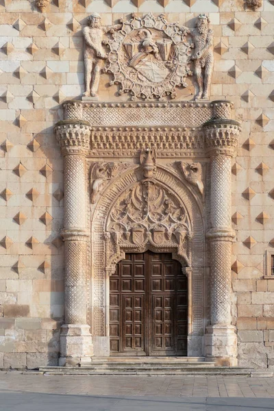 Фасад Двері Старого Палацу Ель Інфантадо Гвадалахарі Іспанія — стокове фото