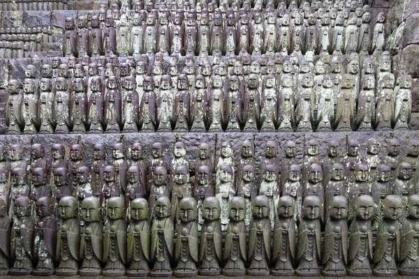 Vista Cientos Pequeñas Estatuas Del Bodhisattva Jizo Templo Hase Kamakura —  Fotos de Stock