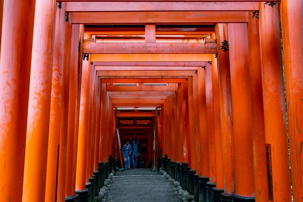 Kyoto Japan Μαρτίου 2023 Στήλες Στον Εμβληματικό Ναό Fushimi Inari — Φωτογραφία Αρχείου