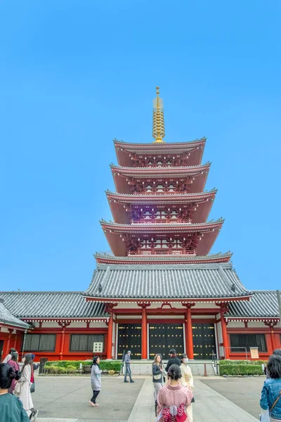 Tokio Japonia Marca 2023 Tłum Turystów Pobliżu Świątyni Asakusa Schrein — Zdjęcie stockowe