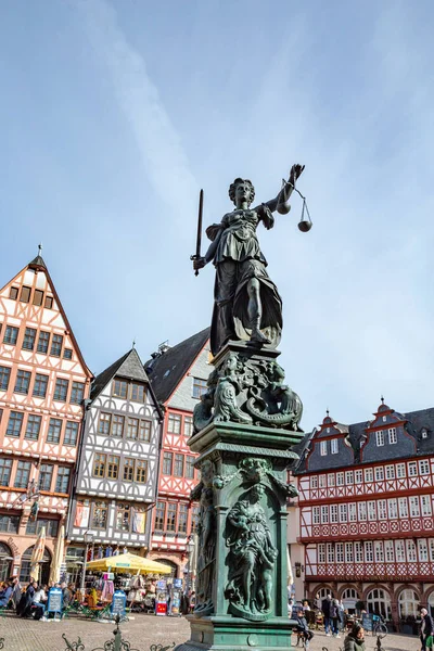 Frankfurt Almanya Mart 2023 Frankfurt Roemer Kadın Adaleti Arka Planda — Stok fotoğraf