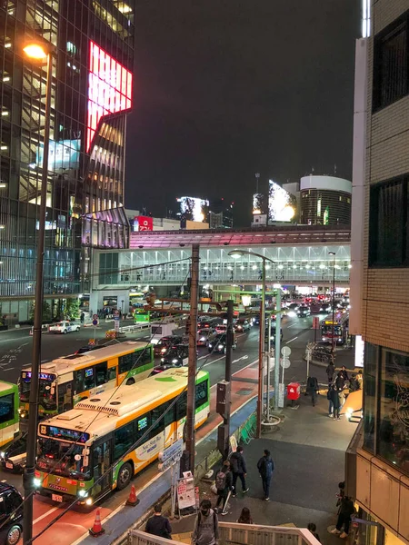 Tokio Japan Maart 2023 Nacht Uitzicht Wolkenkrabber Straat Tokio — Stockfoto
